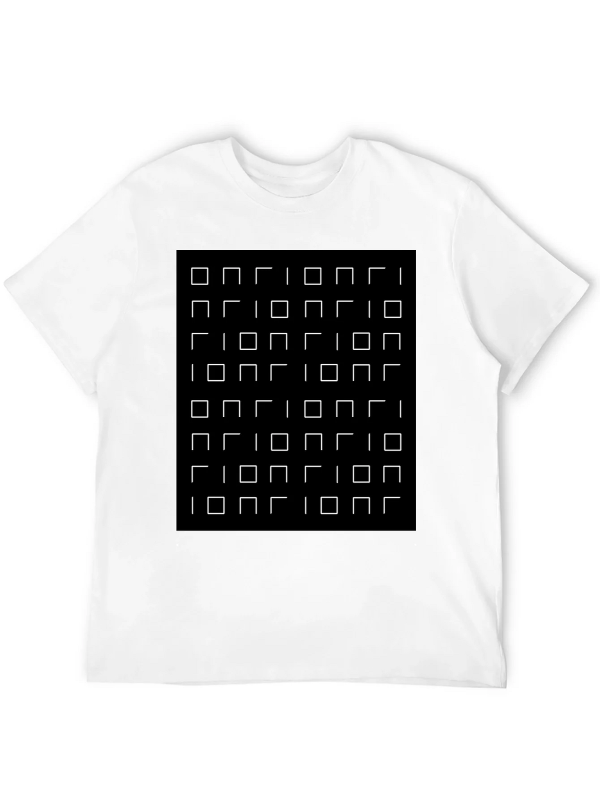 Optical Illusion Square Grid Black T-Shirt product image 9
