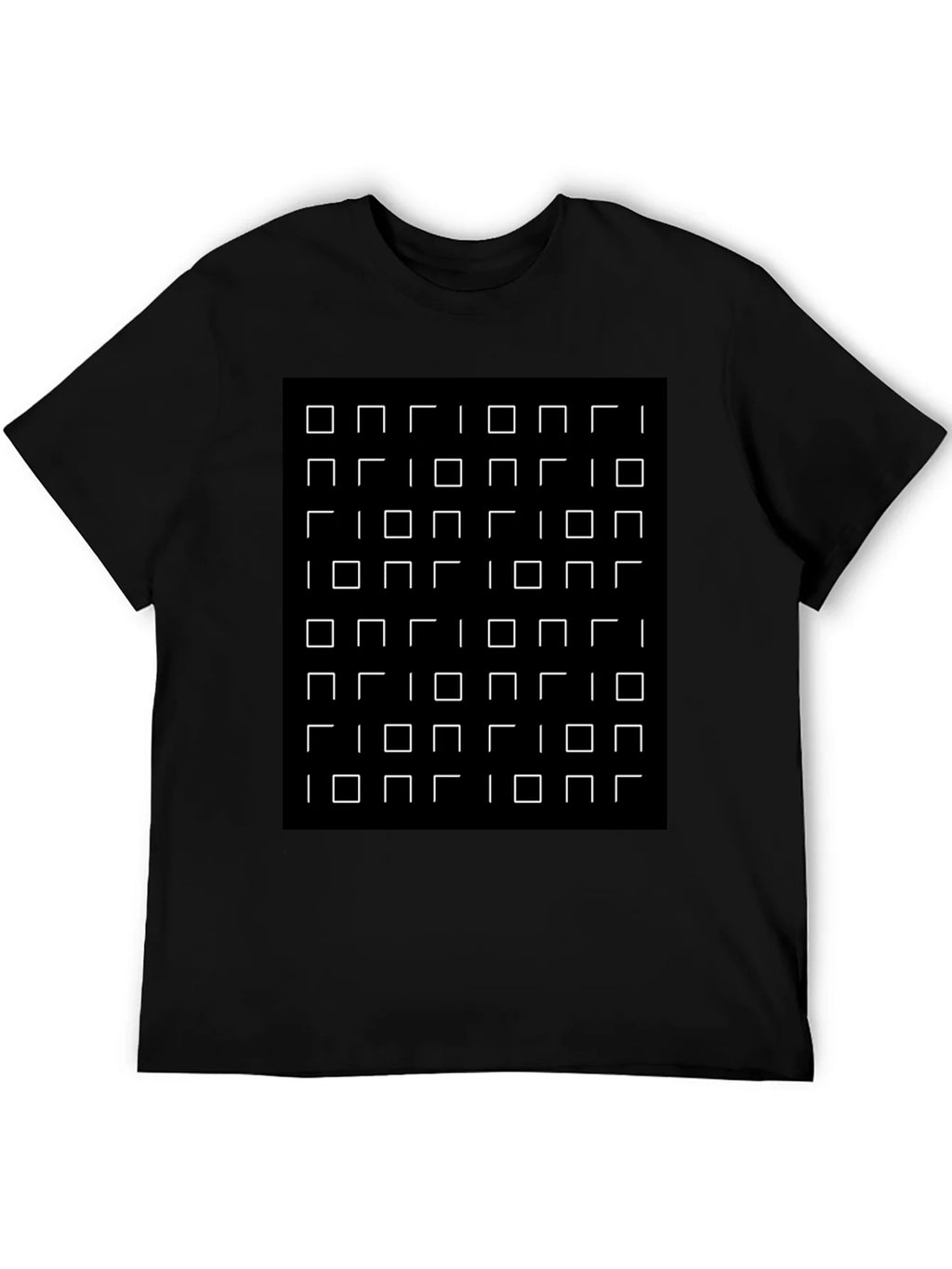 Optical Illusion Square Grid Black T-Shirt product image 4