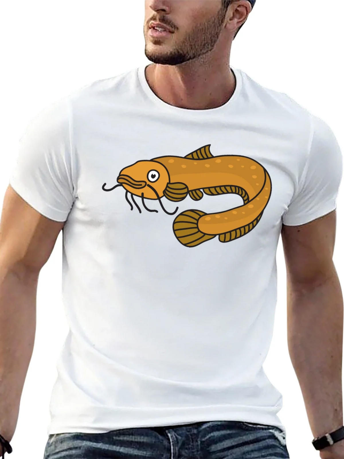 Cool Catfish Graphic T-Shirt - Black Cotton Tee product image 9