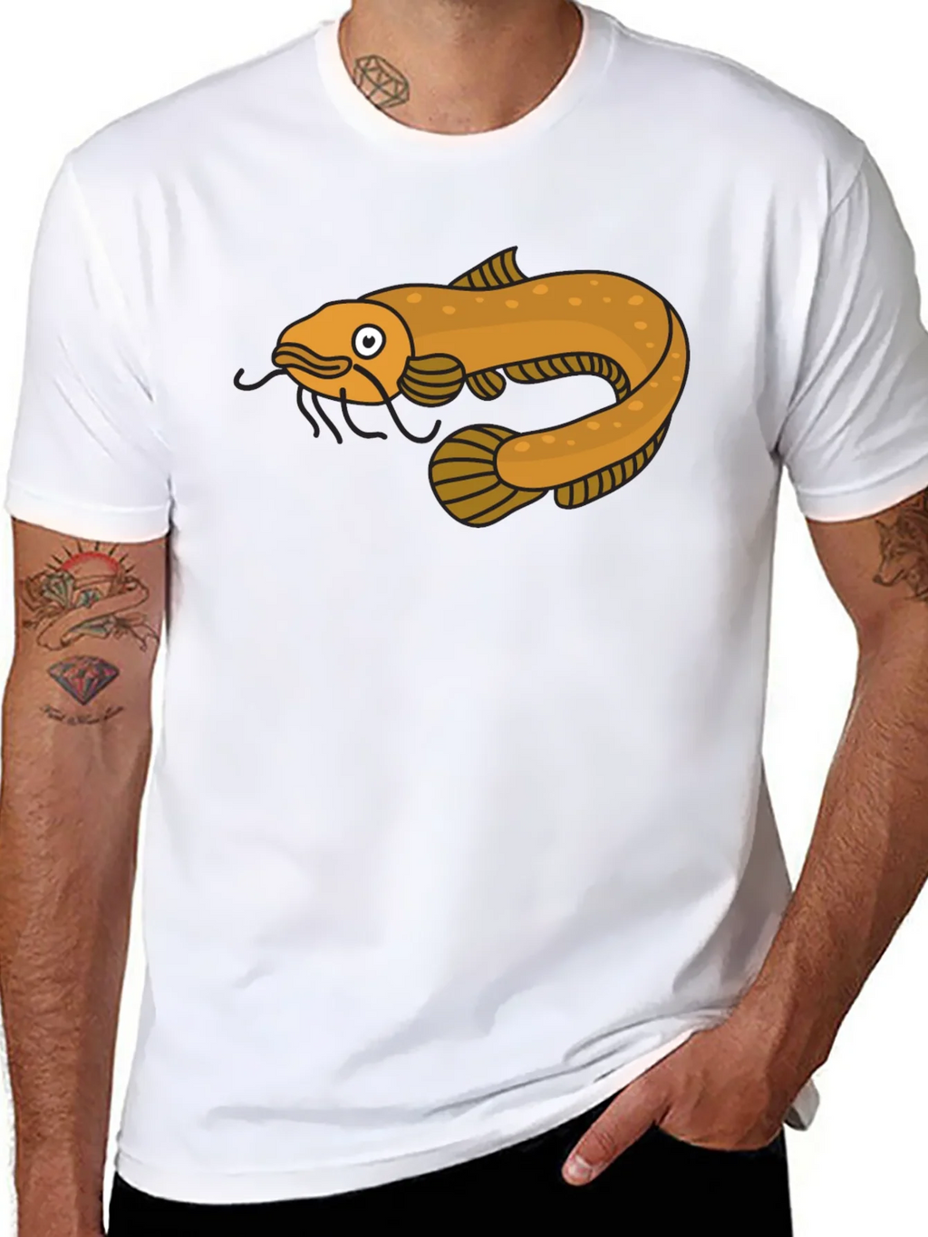 Cool Catfish Graphic T-Shirt - Black Cotton Tee product image 5