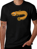 Cool Catfish Graphic T-Shirt - Black Cotton Tee product image 1