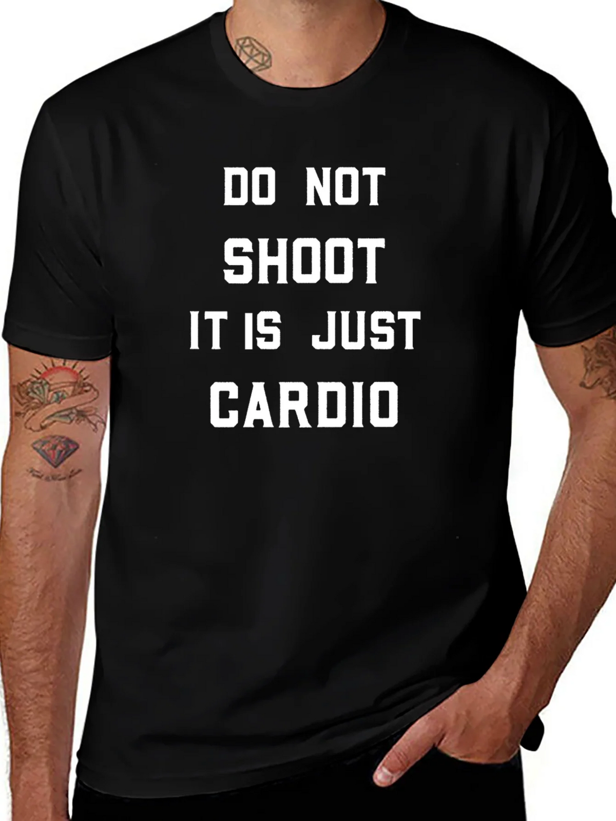 Do Not Shoot Cardio T-Shirt - Funny Gym Workout Tee product image 1