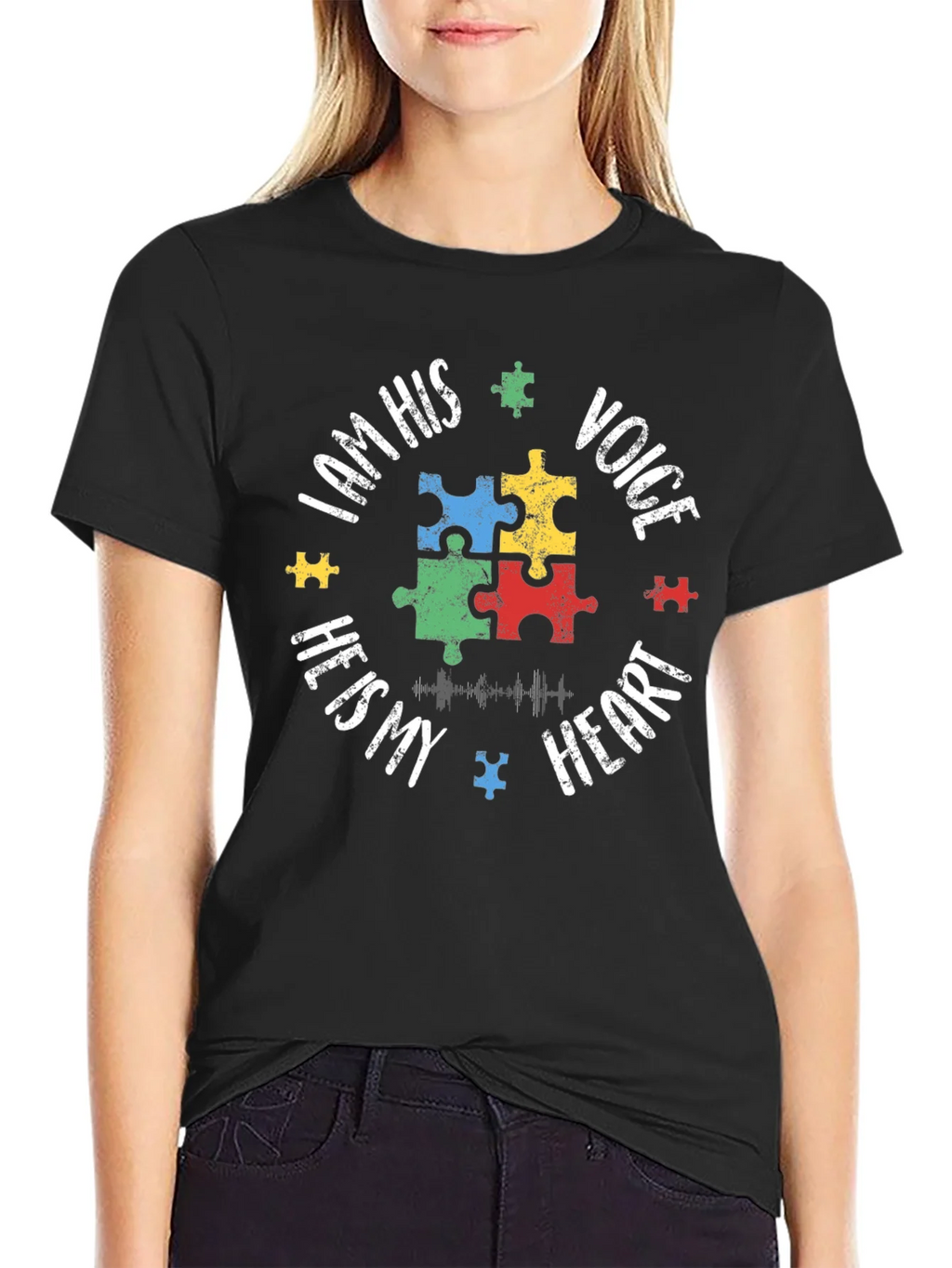 Autism Awareness Puzzle Piece T-Shirt - Voice Heart product image 2