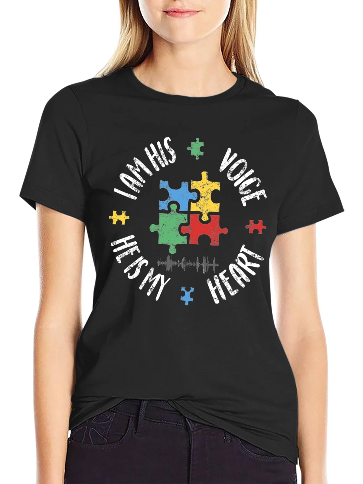 Autism Awareness Puzzle Piece T-Shirt - Voice Heart product image 2