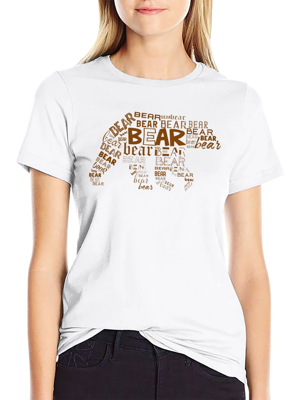 Bear Word Art Graphic Tee - Black Casual Shirt product image 8