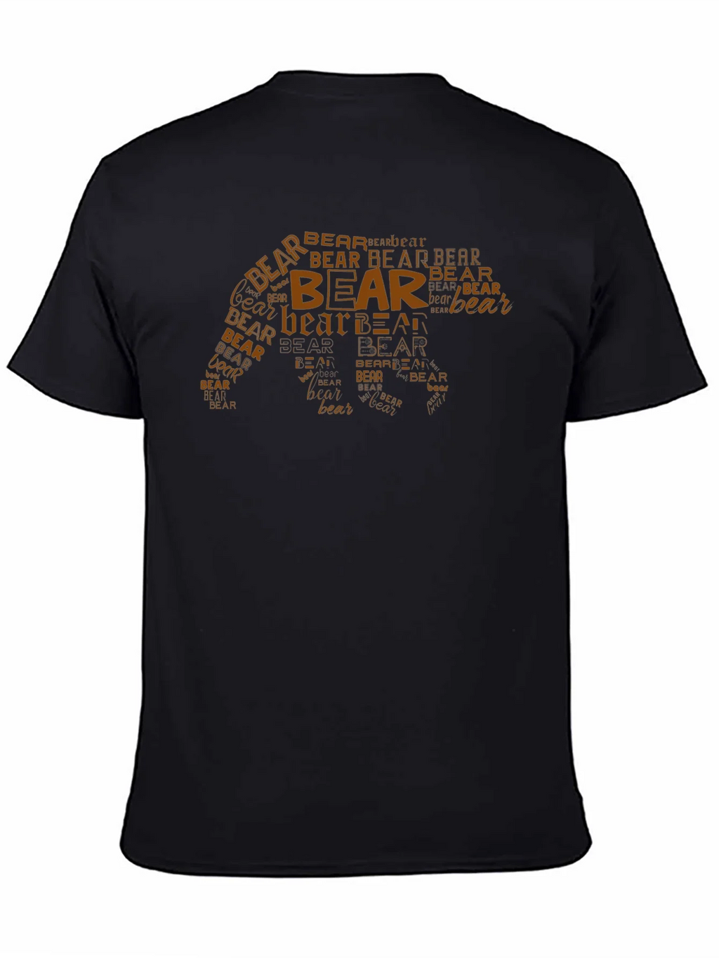Bear Word Art Graphic Tee - Black Casual Shirt product image 4