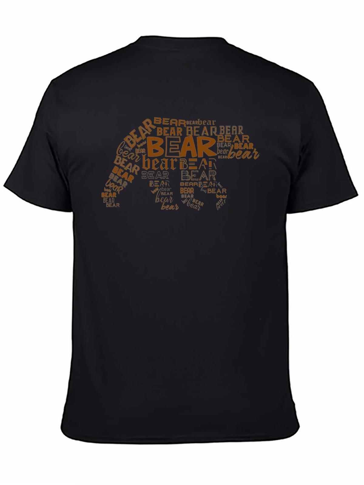 Bear Word Art Graphic Tee - Black Casual Shirt product image 4