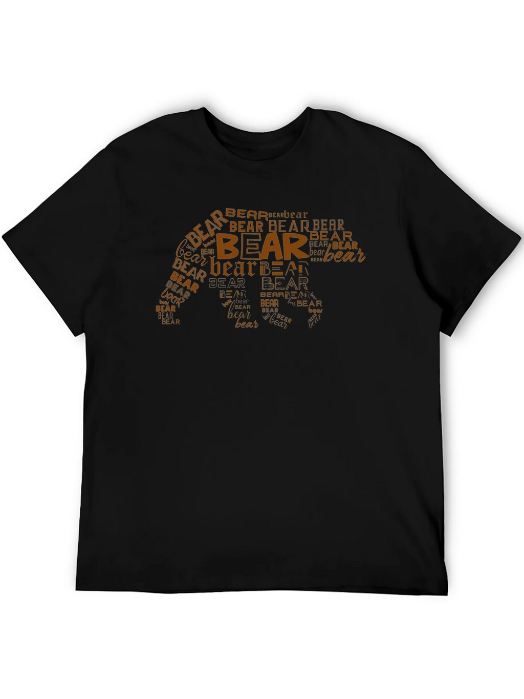 Bear Word Art Graphic Tee - Black Casual Shirt product image 5