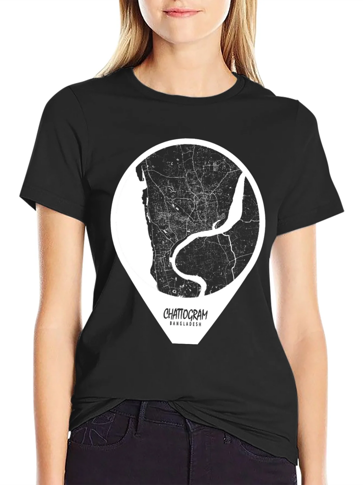 Chattogram Bangladesh City Map Graphic T-Shirt product image 2