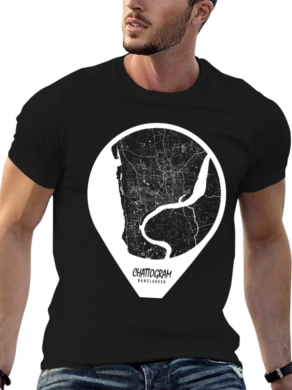 Chattogram Bangladesh City Map Graphic T-Shirt product image 5