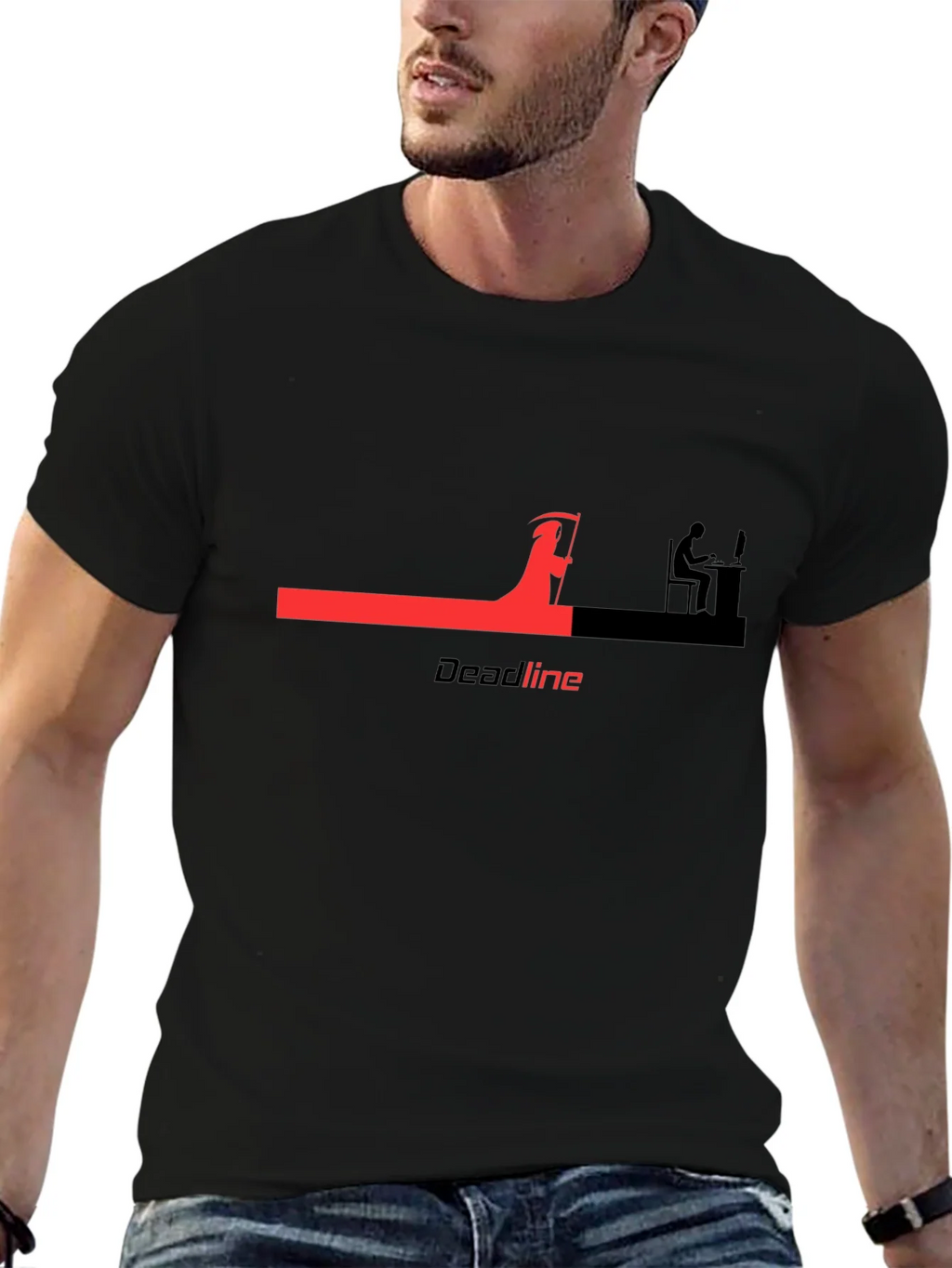 Deadline Reaper Graphic T-Shirt - Black Cotton Tee product image 6