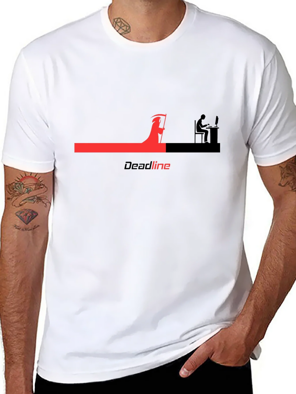 Deadline Reaper Graphic T-Shirt - Black Cotton Tee product image 7