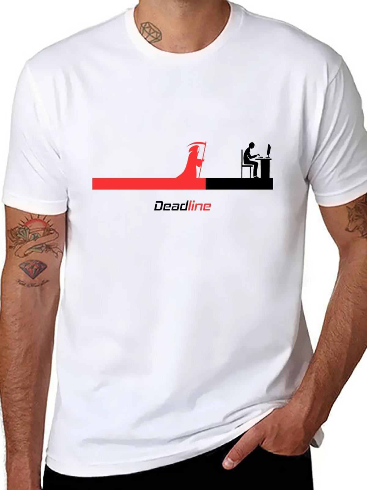 Deadline Reaper Graphic T-Shirt - Black Cotton Tee product image 7