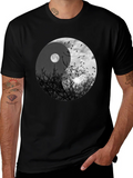 Yin Yang Moon & Birds Graphic T-Shirt product image 1