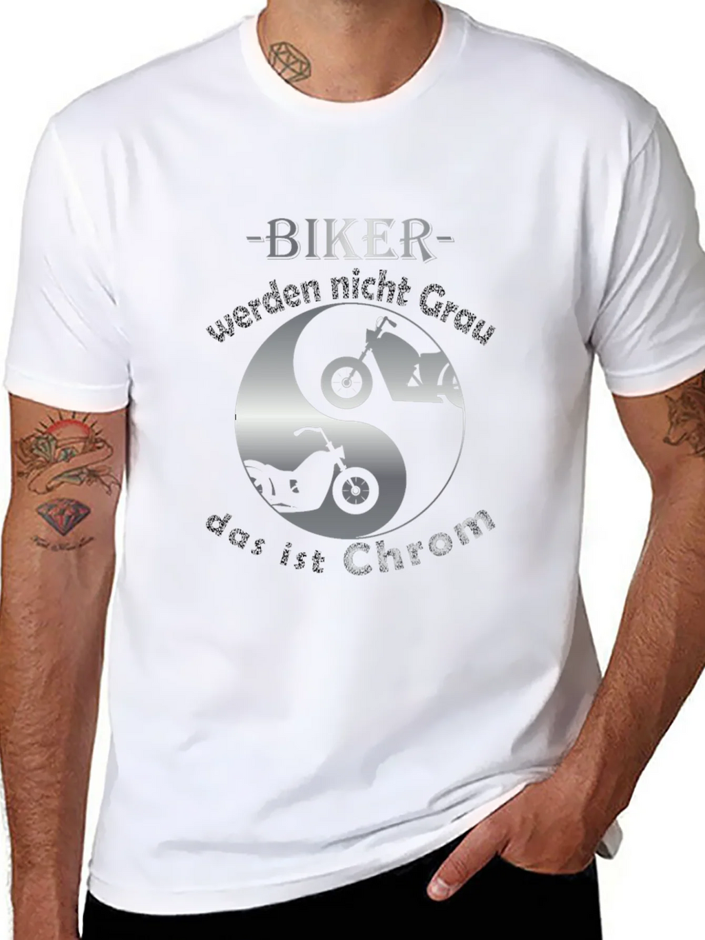 Biker Yin Yang T-Shirt - Chrom Design product image 7