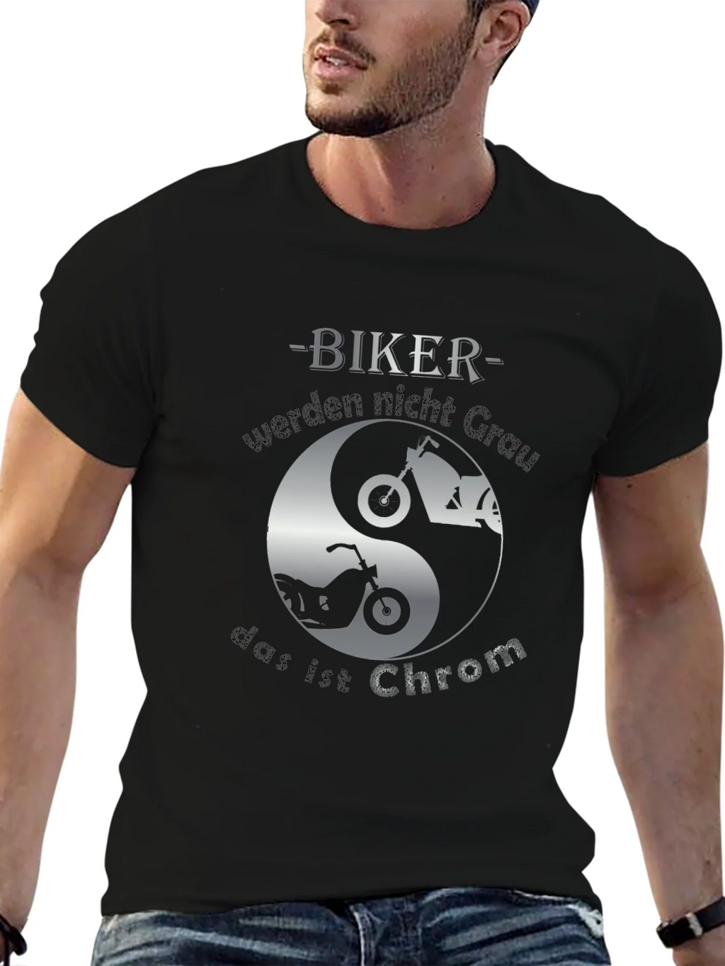 Biker Yin Yang T-Shirt - Chrom Design product image 6
