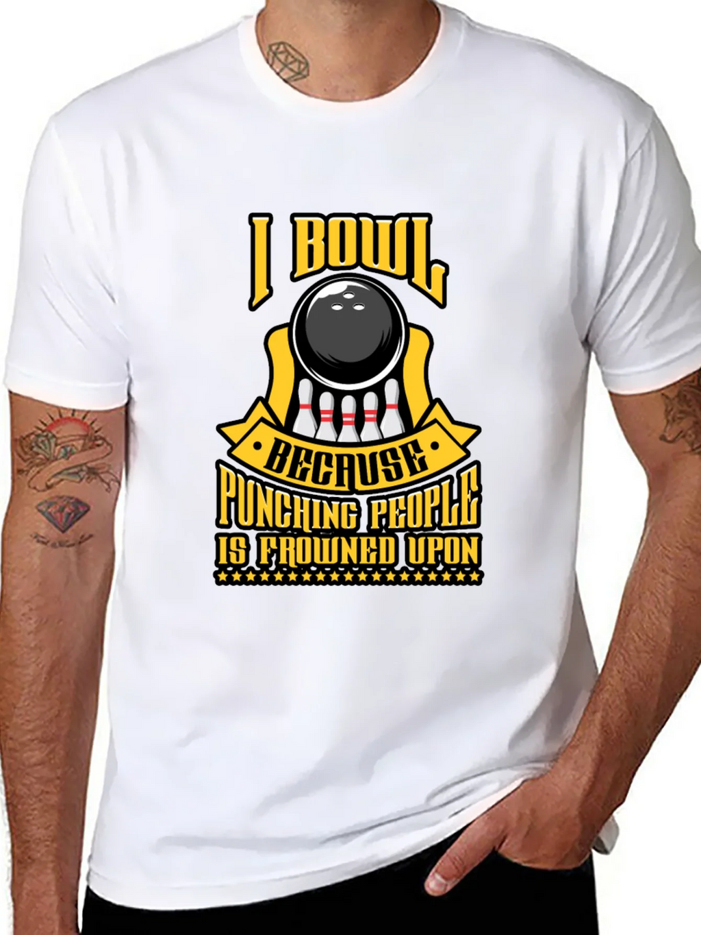 I Bowl Because Punching People T-Shirt product image 1