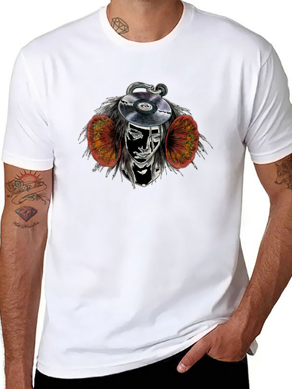 Abstract DJ Graphic Black Tee