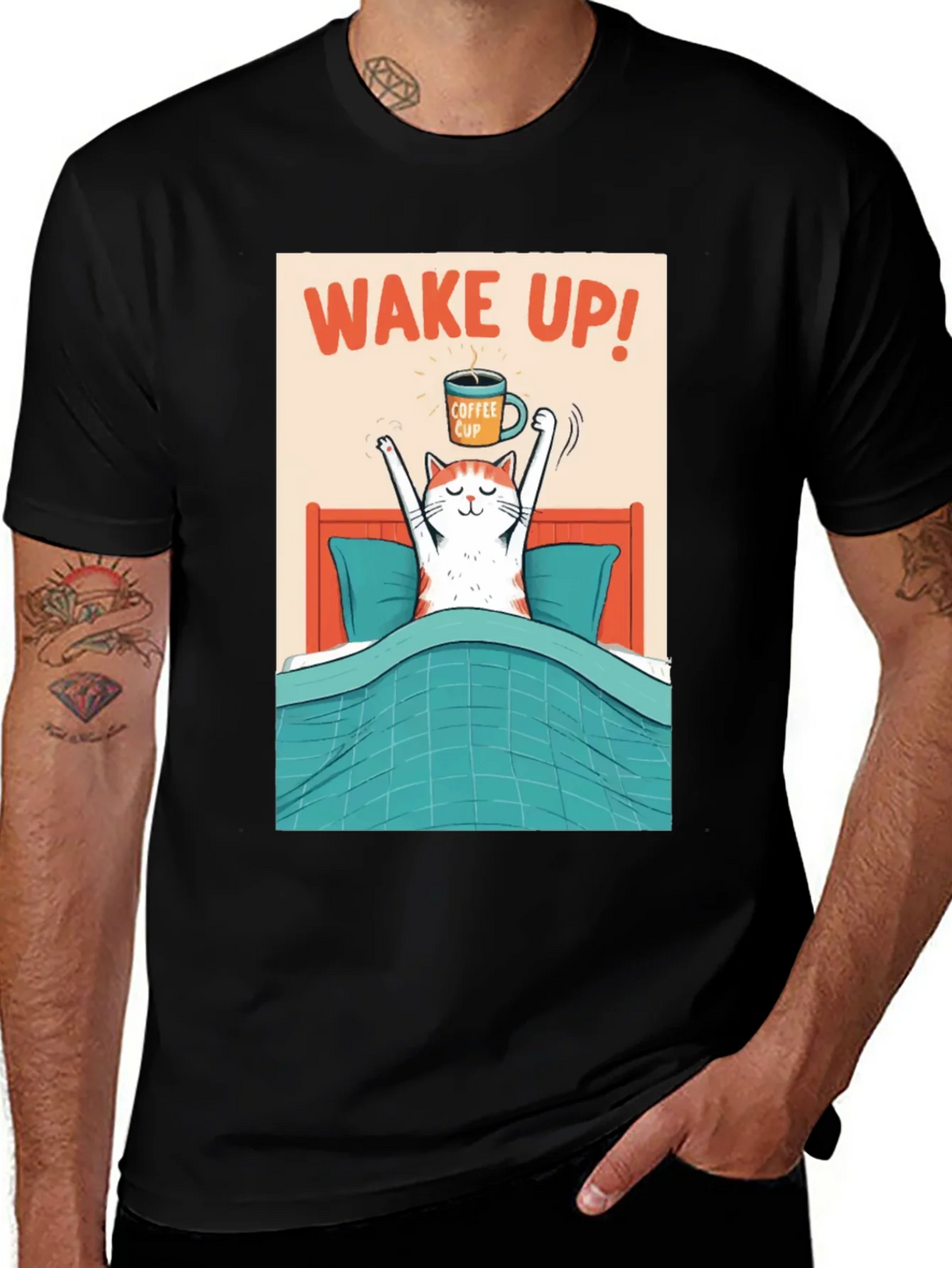 Wake Up Coffee Cat T-Shirt product image 1