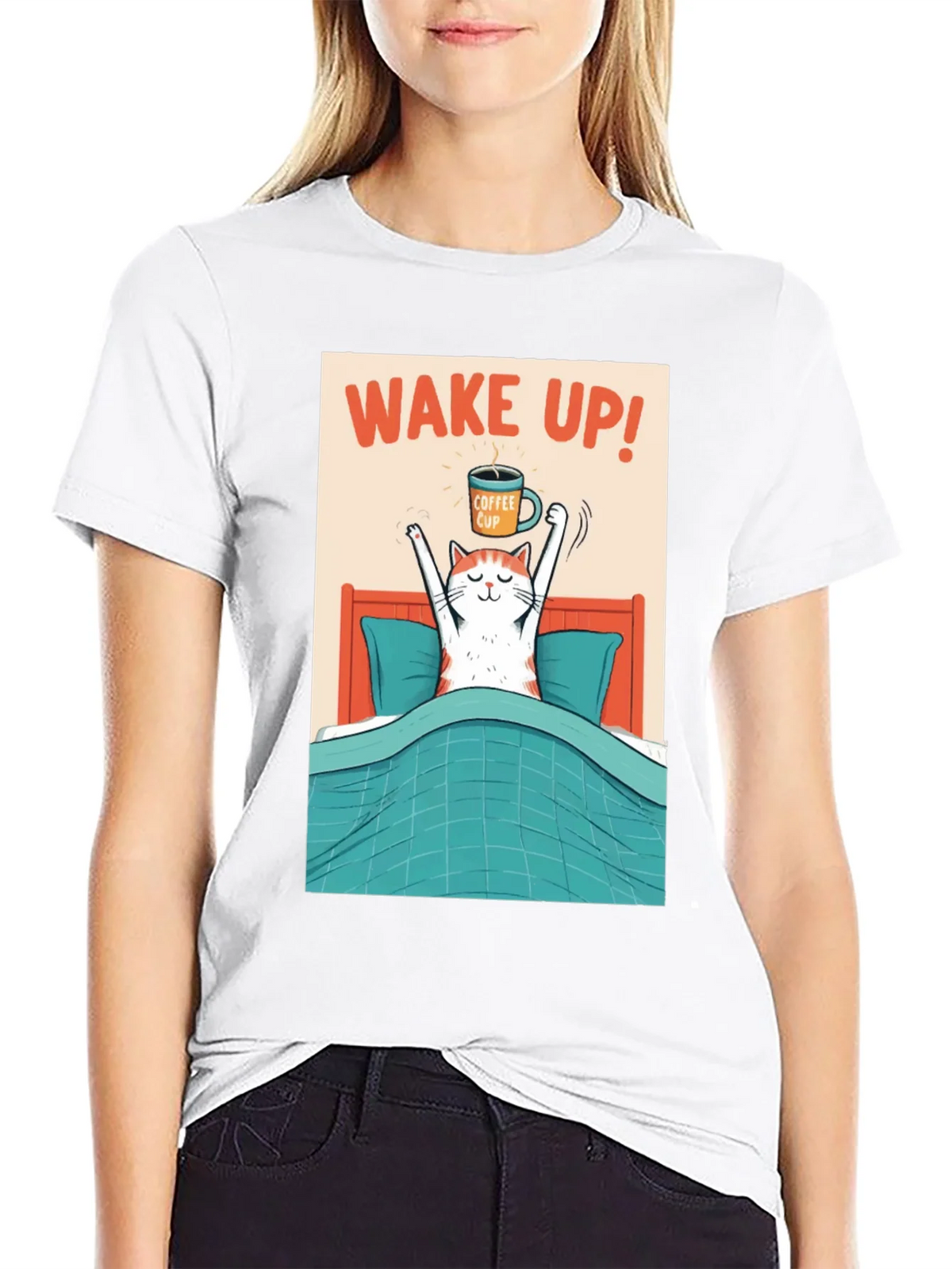 Wake Up Coffee Cat T-Shirt product image 3