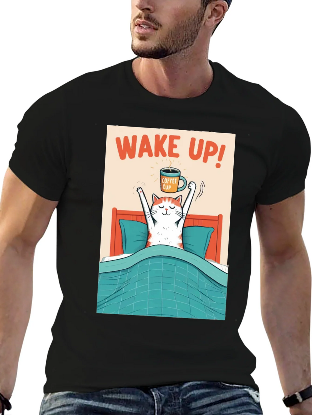 Wake Up Coffee Cat T-Shirt product image 2