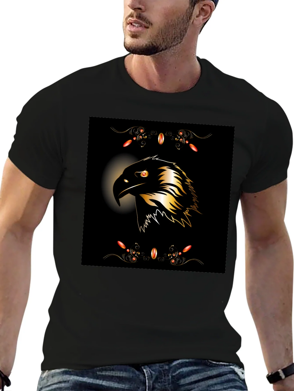 Bold Eagle Graphic Black T-Shirt product image 1