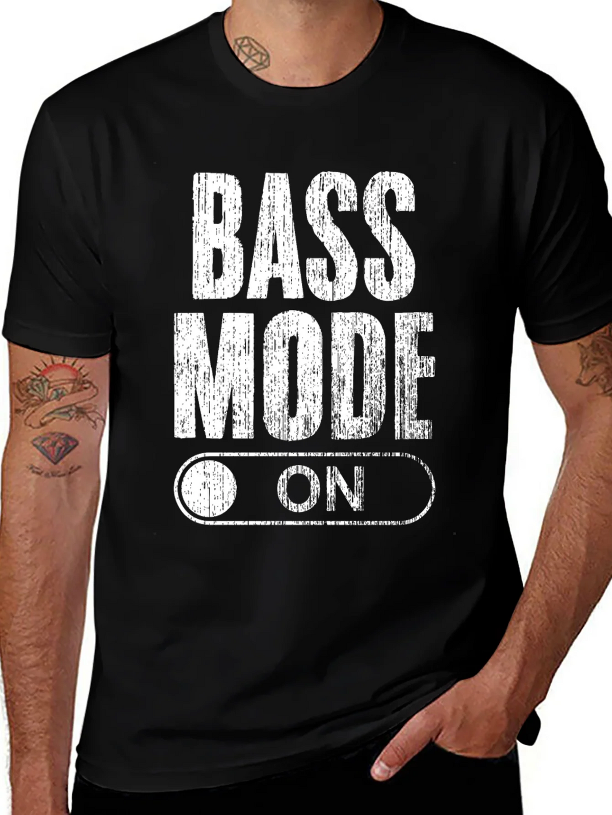 Bass Mode On Black Graphic Tee Shirt product image 1