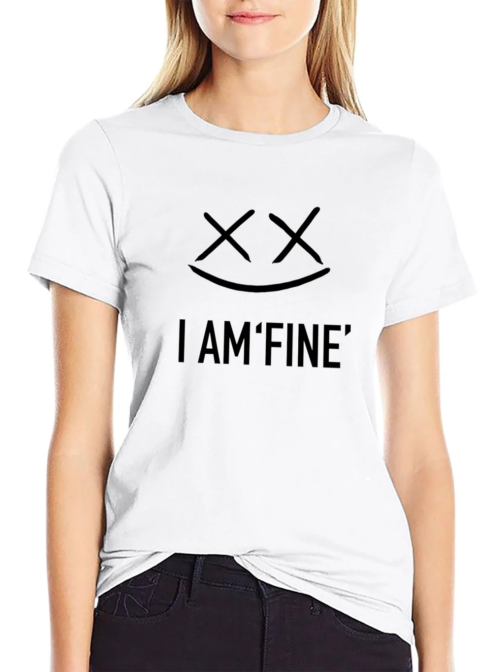 I AM FINE Graphic Tee - Unisex Black T-Shirt product image 6
