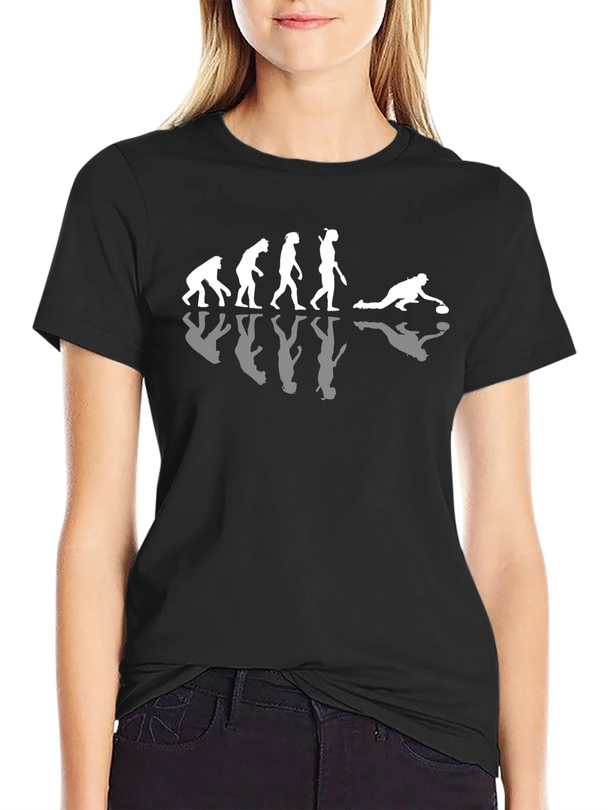 Curling Evolution T-Shirt Black Cotton Tee product image 2