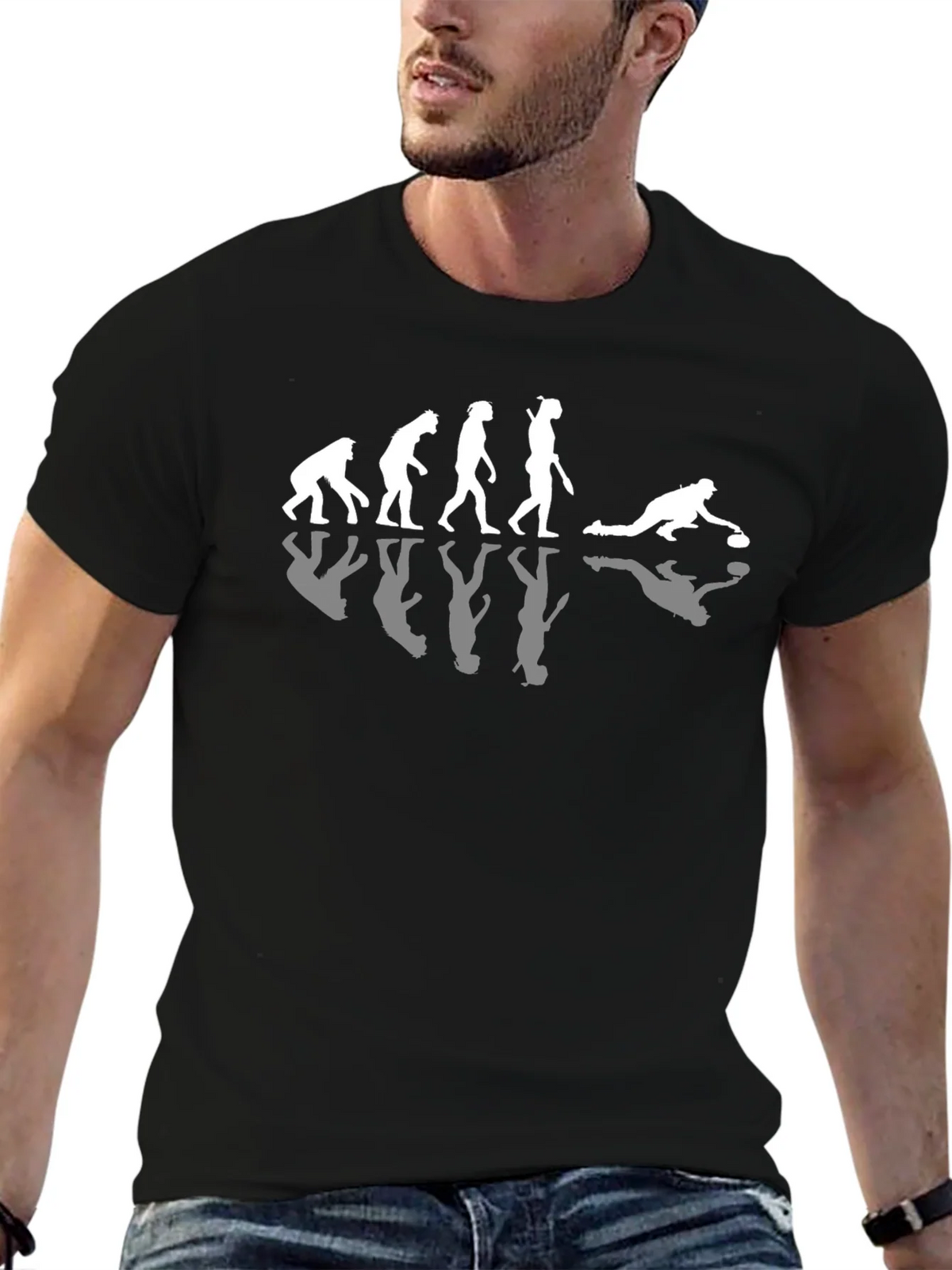 Curling Evolution T-Shirt Black Cotton Tee product image 6