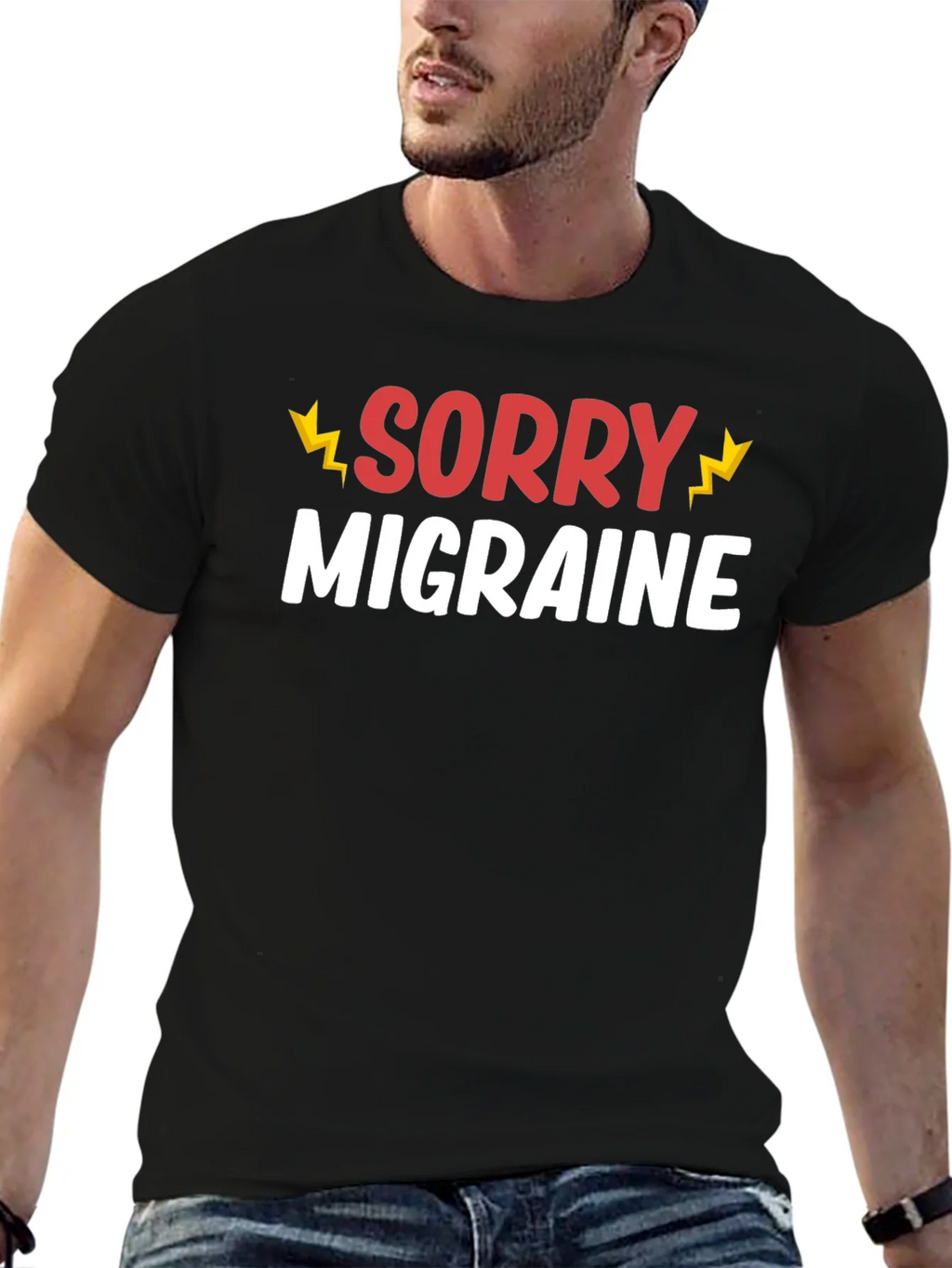 Sorry Migraine Funny T-Shirt - Novelty Graphic Tee product image 6