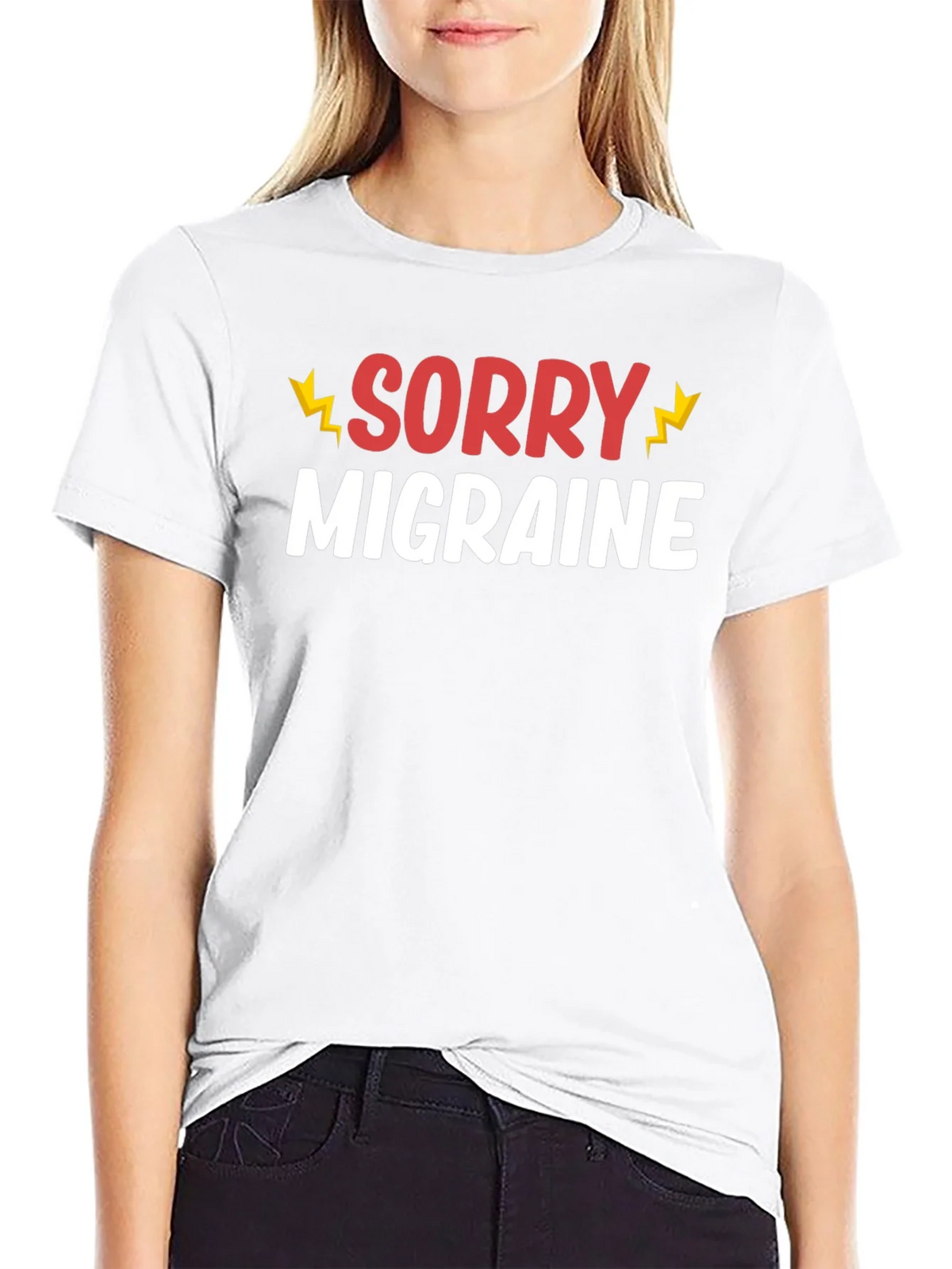 Sorry Migraine Funny T-Shirt - Novelty Graphic Tee product image 8