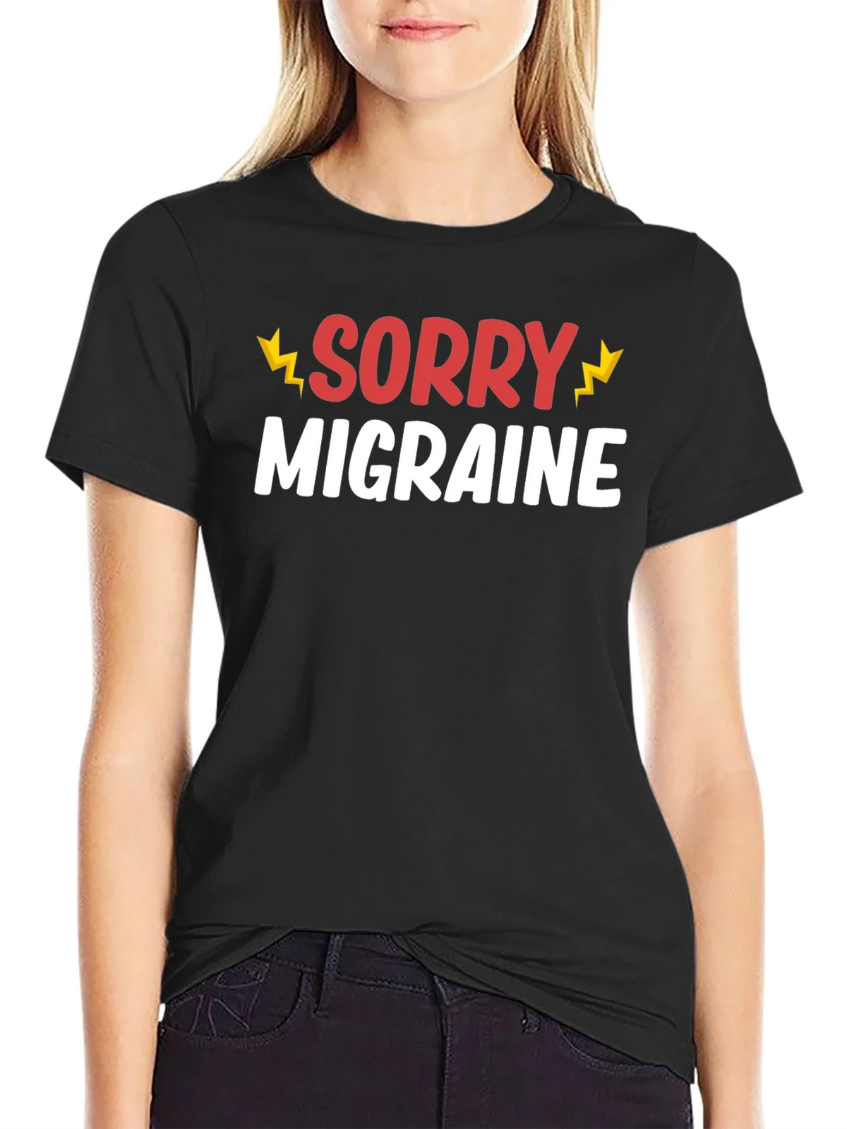 Sorry Migraine Funny T-Shirt - Novelty Graphic Tee product image 2