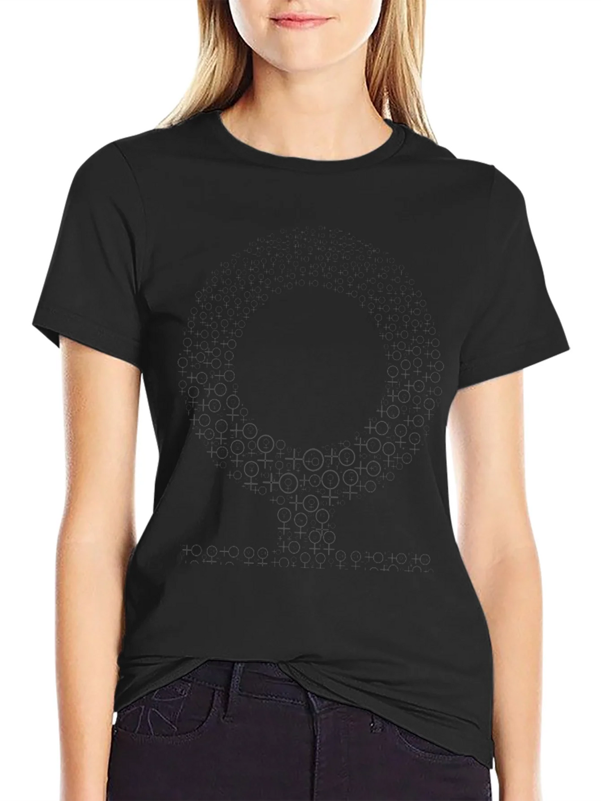 Black Graphic Print Crew Neck Mens T-Shirt product image 2
