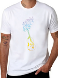Musical Guitar Notes Graphic T-Shirt - Black product image 1