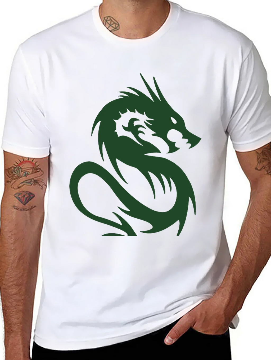 Dragon Graphic Print Crew Neck T-Shirt product image 3
