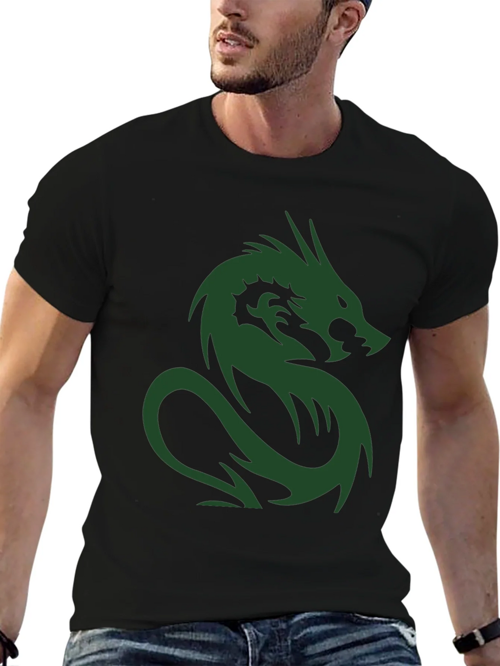 Dragon Graphic Print Crew Neck T-Shirt product image 2