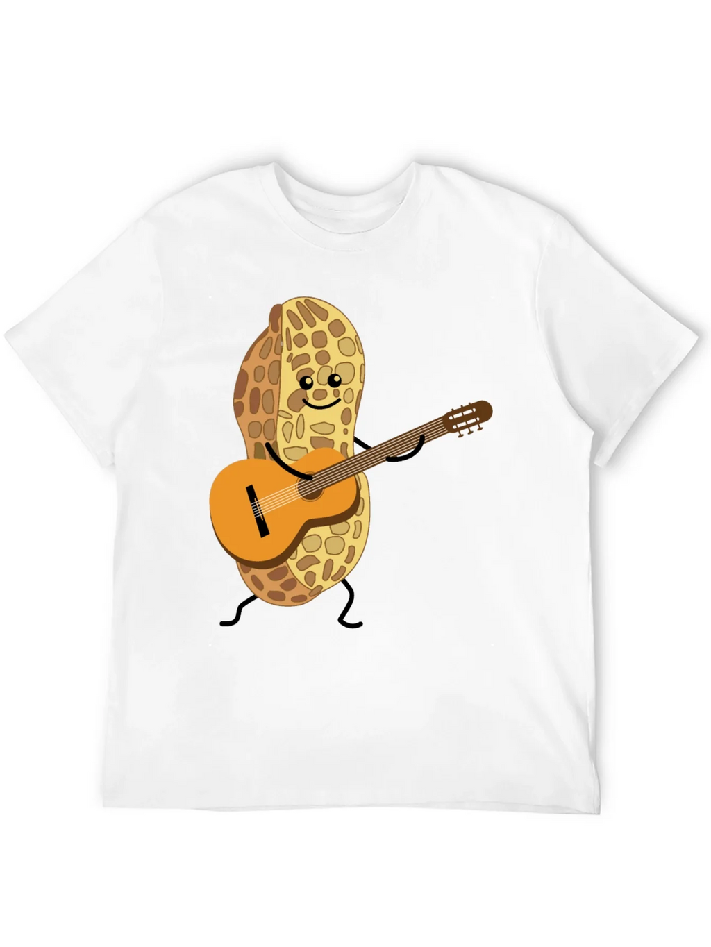 Playful Peanut Guitarist Graphic Tee - Black Cotton Shirt product image 11