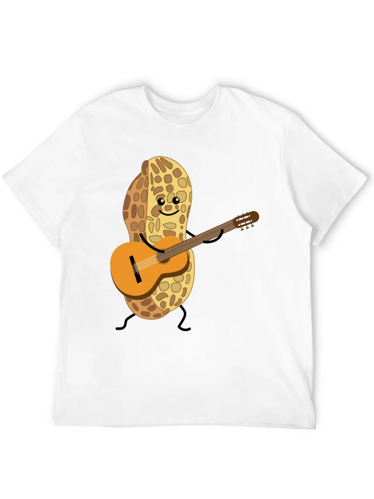 Playful Peanut Guitarist Graphic Tee - Black Cotton Shirt product image 11