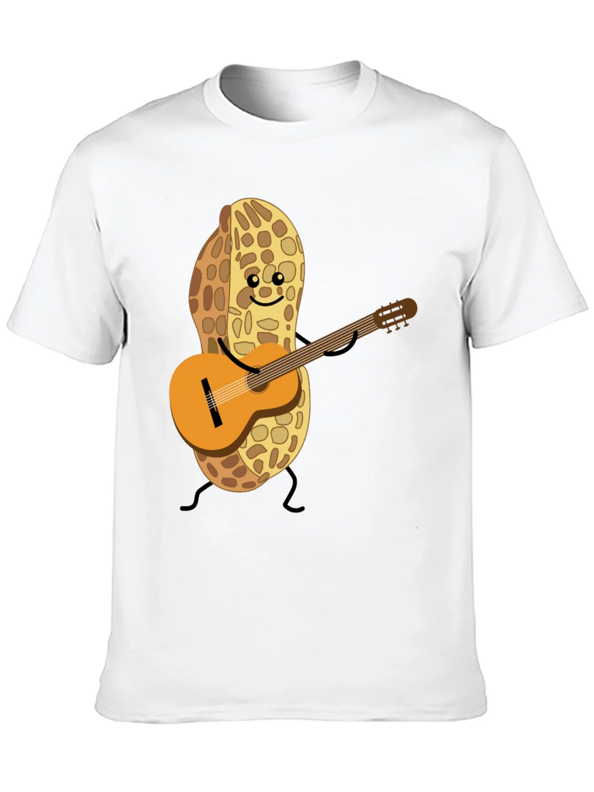 Playful Peanut Guitarist Graphic Tee - Black Cotton Shirt product image 9
