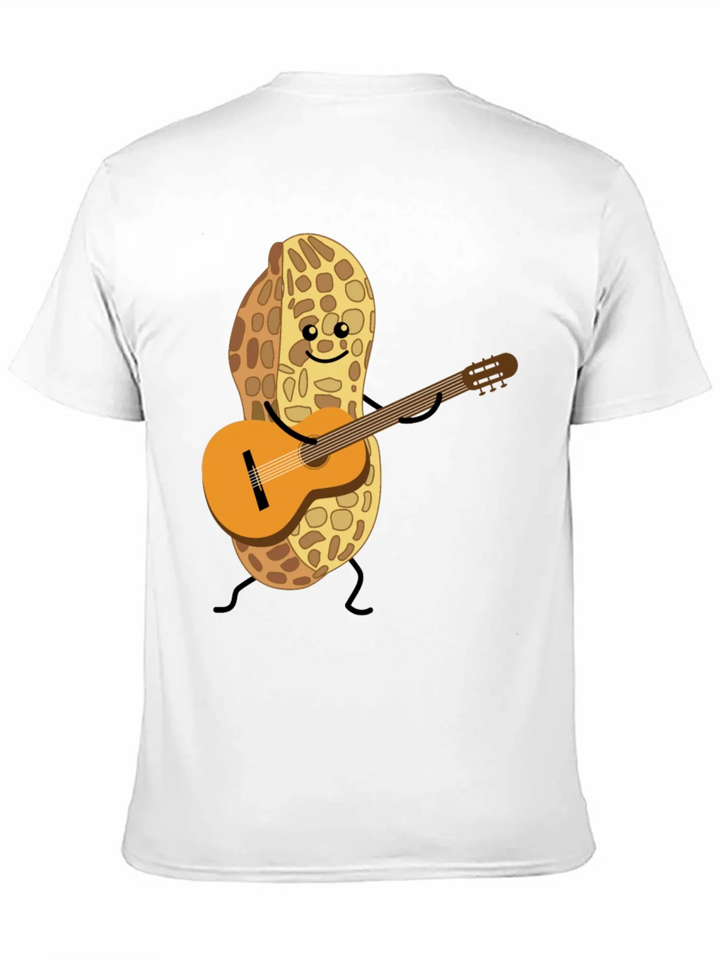 Playful Peanut Guitarist Graphic Tee - Black Cotton Shirt product image 10