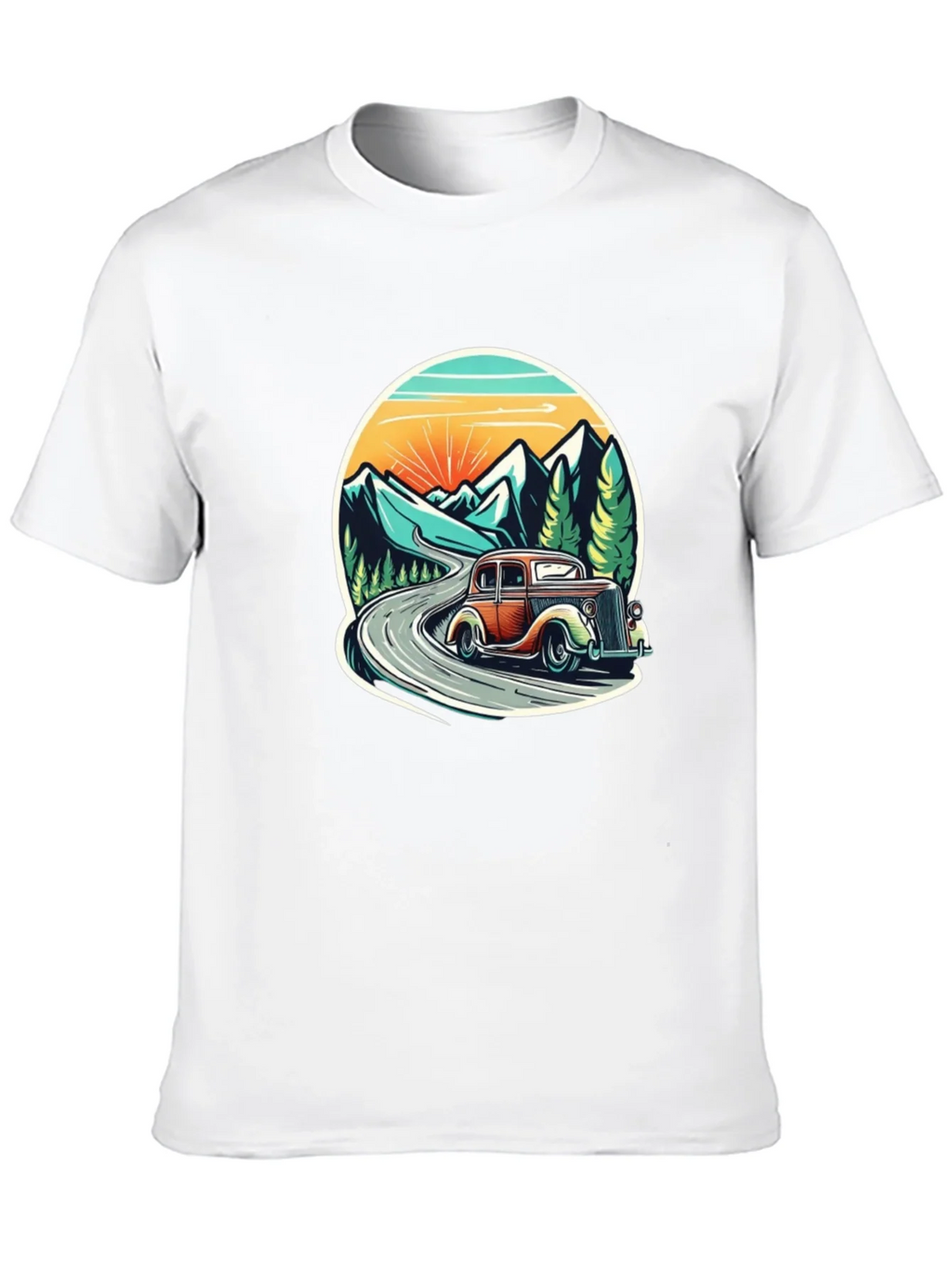 Vintage Car Mountain Road Graphic Tee product image 9