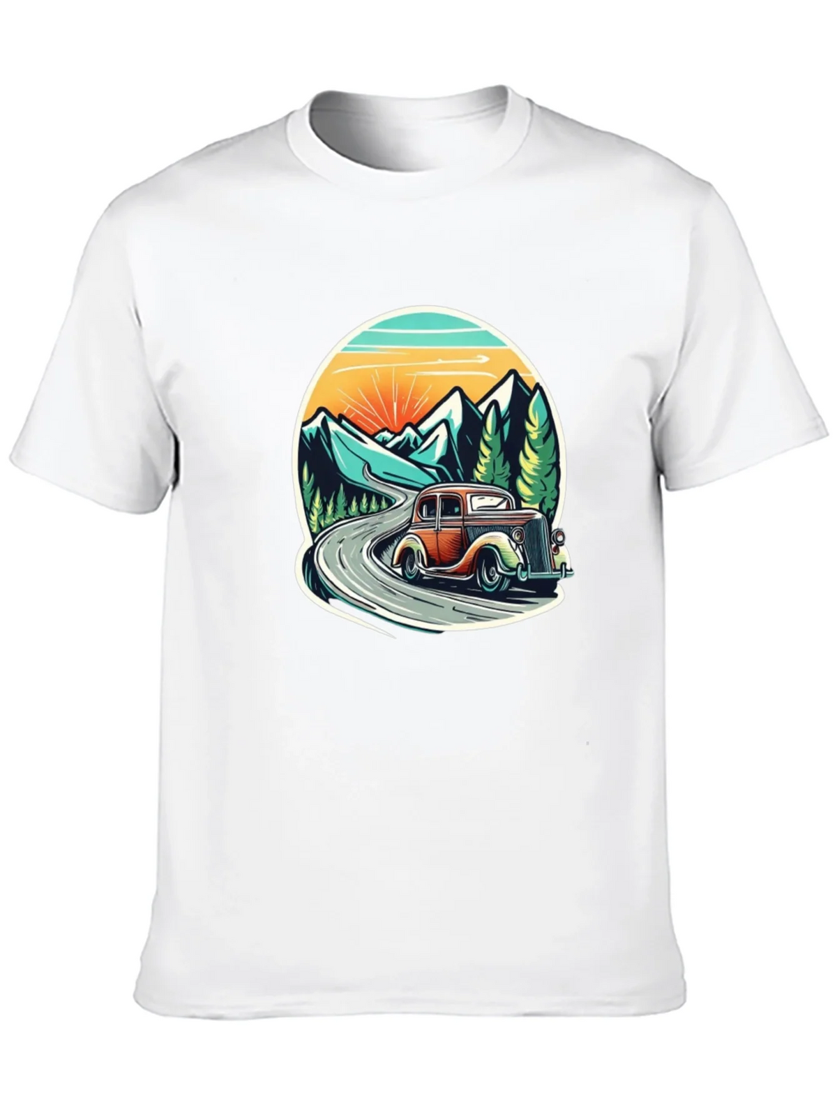 Vintage Car Mountain Road Graphic Tee product image 9