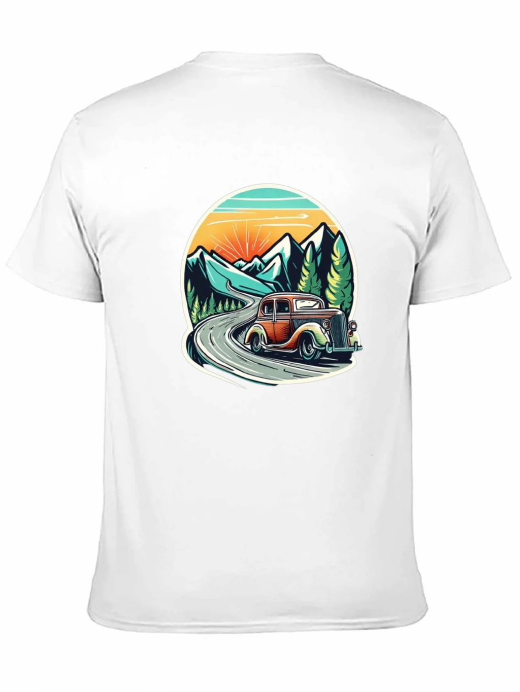 Vintage Car Mountain Road Graphic Tee product image 10