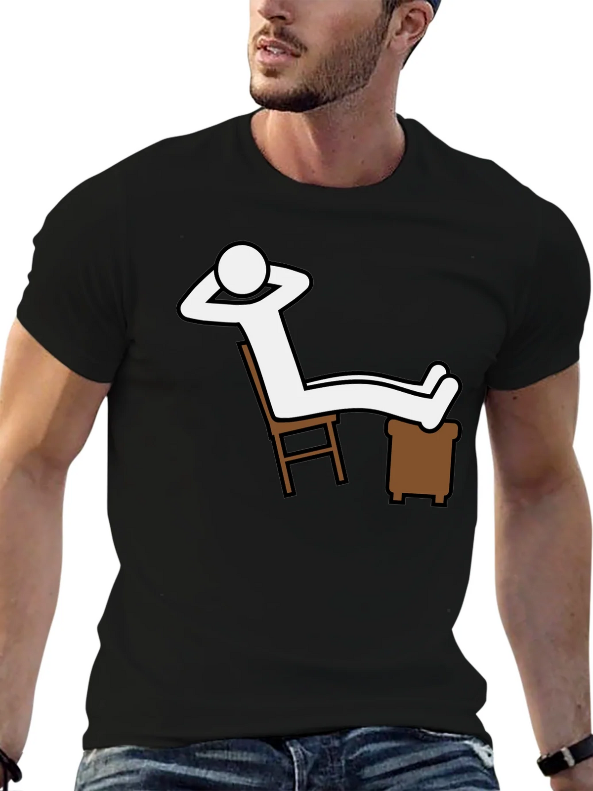 Relaxing Stick Figure Graphic T-Shirt - Comfy Casual Wear product image 5