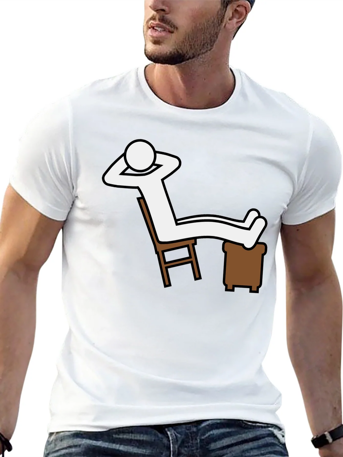 Relaxing Stick Figure Graphic T-Shirt - Comfy Casual Wear product image 10