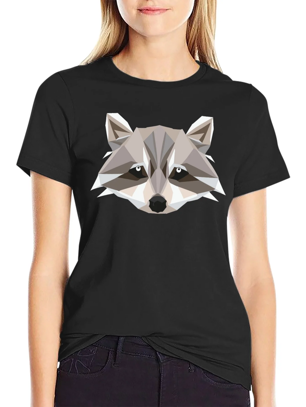 Geometric Raccoon Graphic Tee - Modern Style product image 2