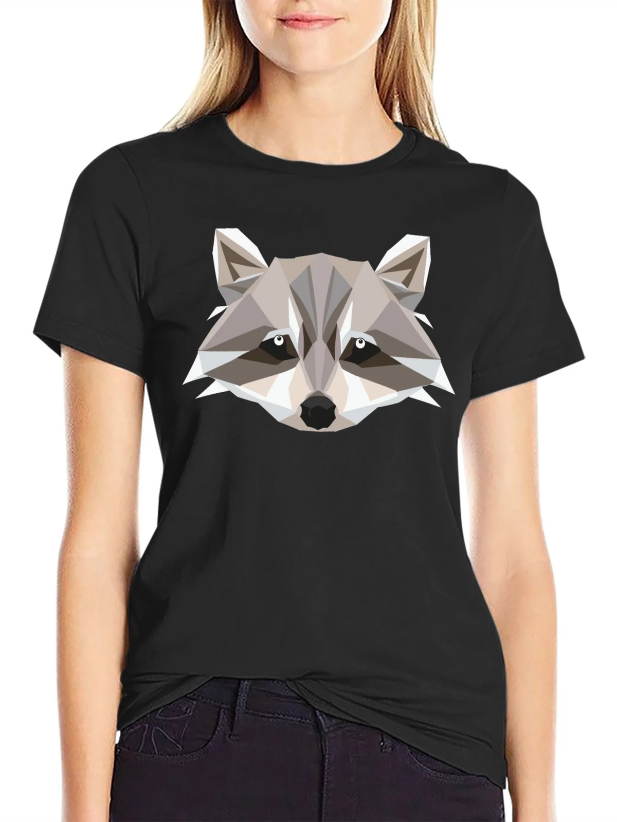 Geometric Raccoon Graphic Tee - Modern Style product image 2
