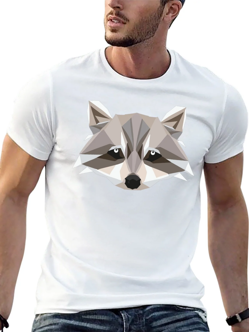 Geometric Raccoon Graphic Tee - Modern Style product image 12