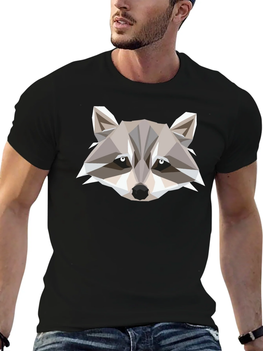 Geometric Raccoon Graphic Tee - Modern Style product image 6